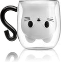 Double Wall Glass Cat Mug