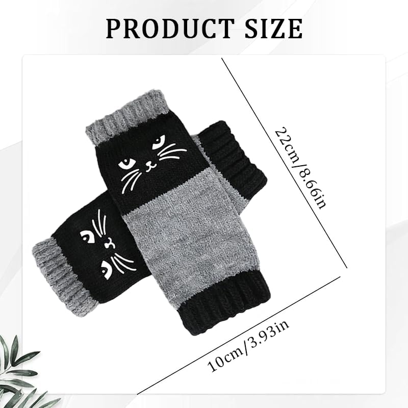 Cat Fingerless Gloves