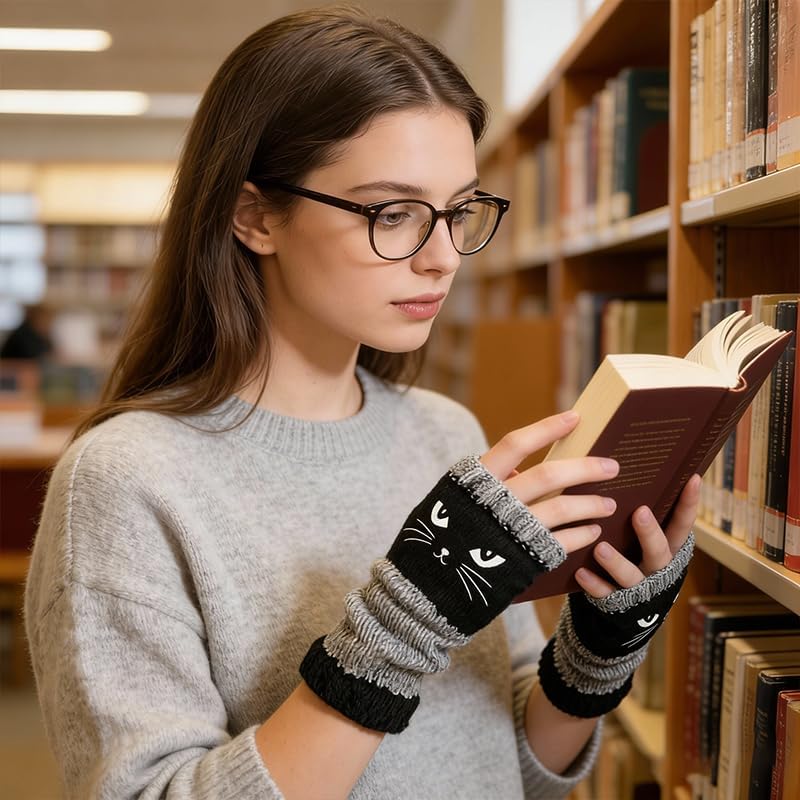 Cat Fingerless Gloves