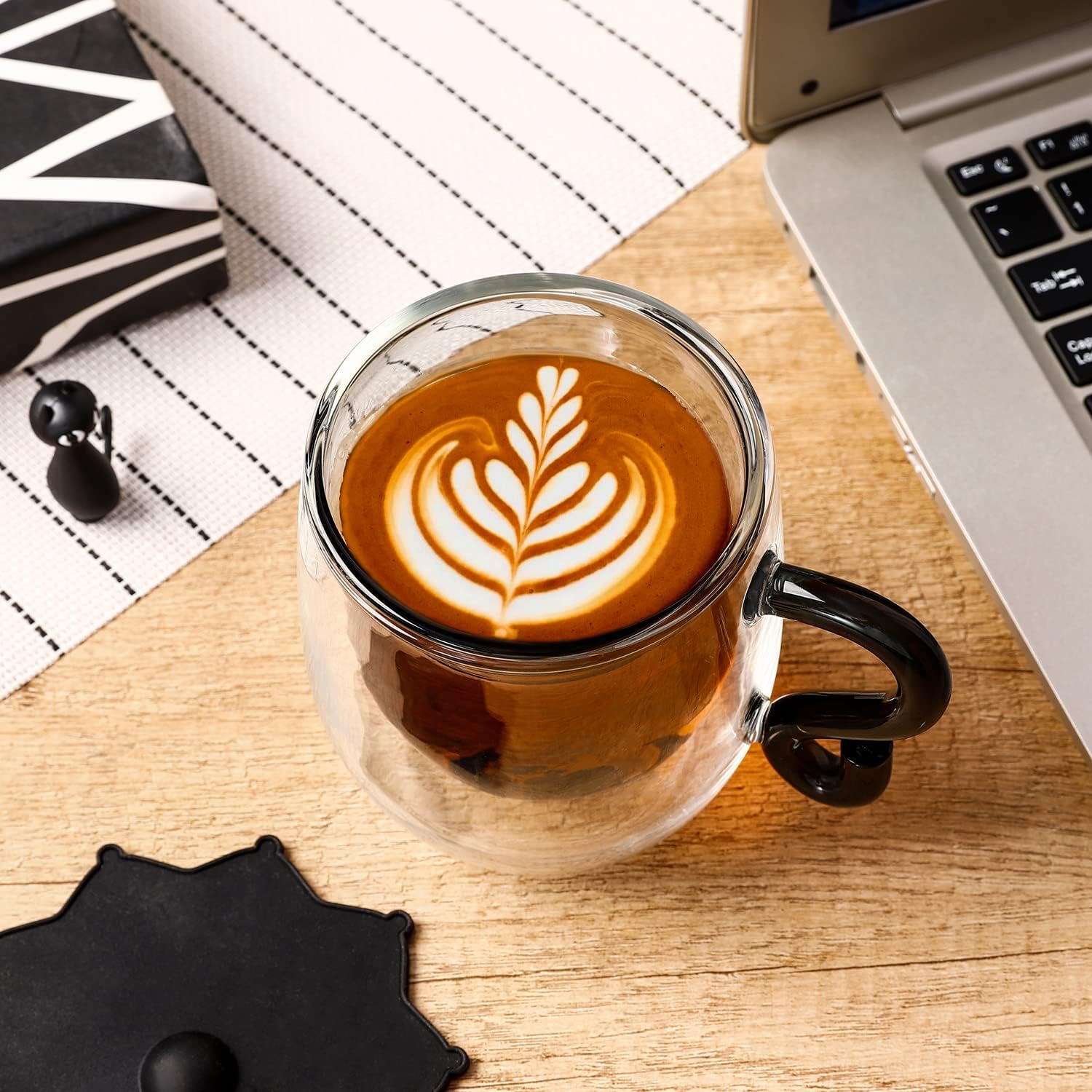 Double Wall Glass Cat Mug