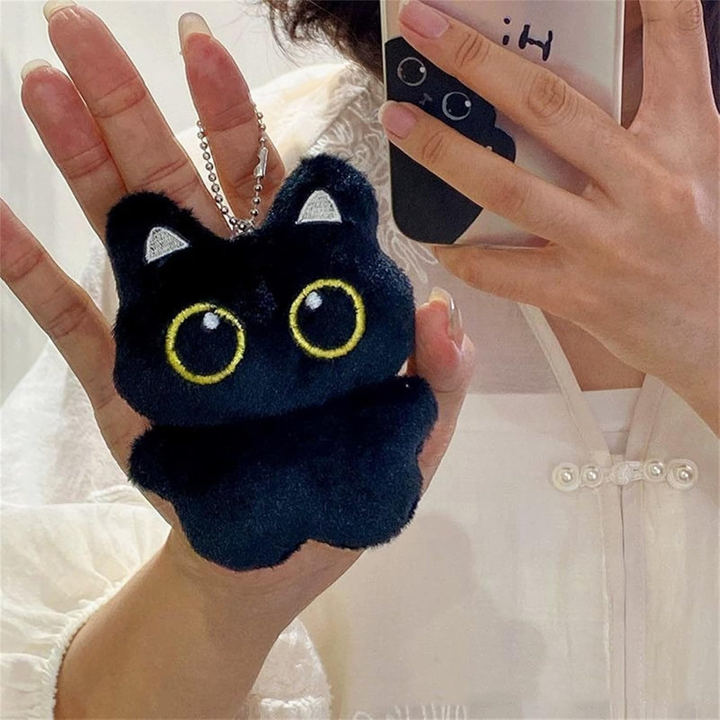 Black Cat Plush Keychain Purse Charm