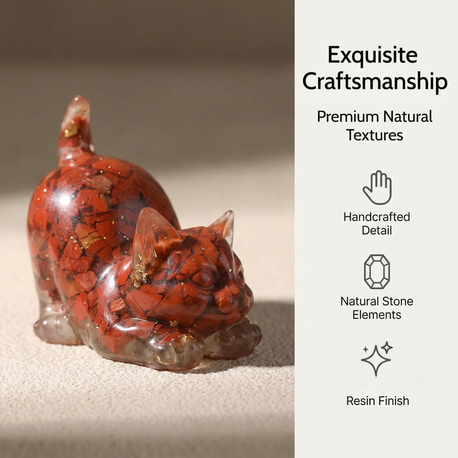 Natural Crystal Cat Figurines
