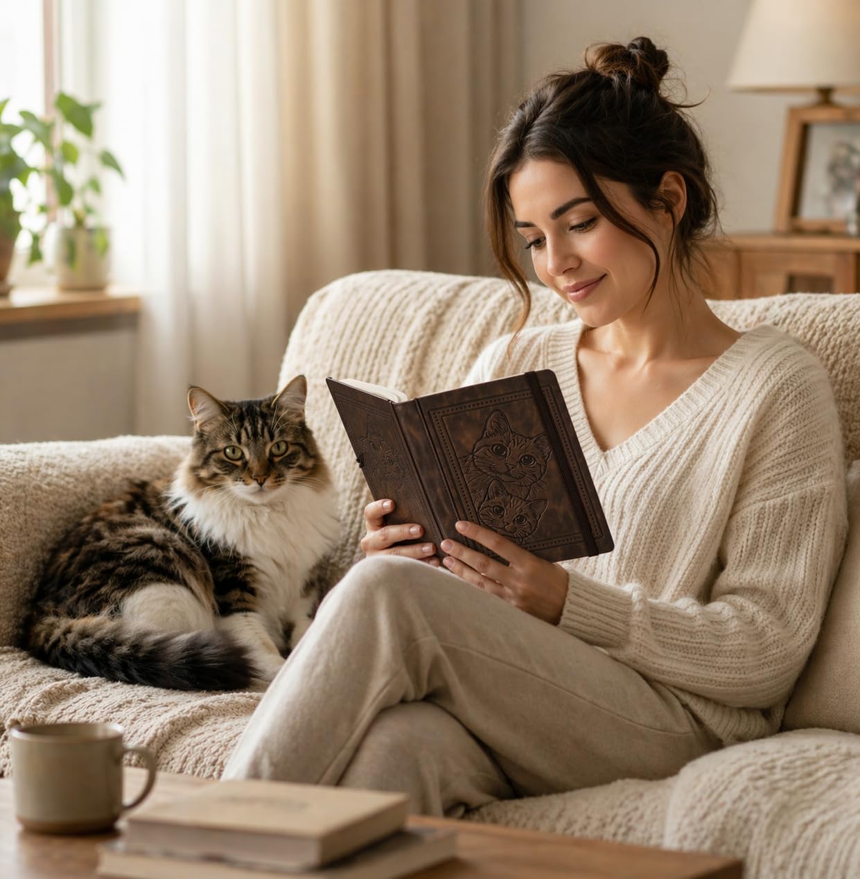 Debossed Cat Notebook Journal