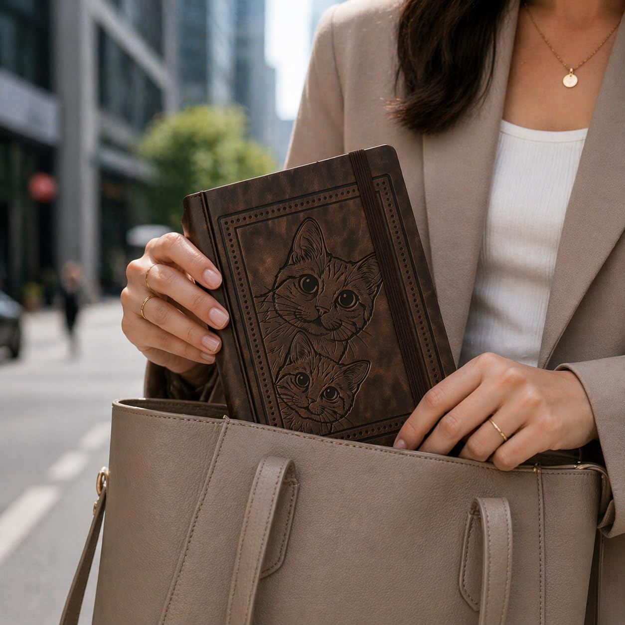 Debossed Cat Notebook Journal