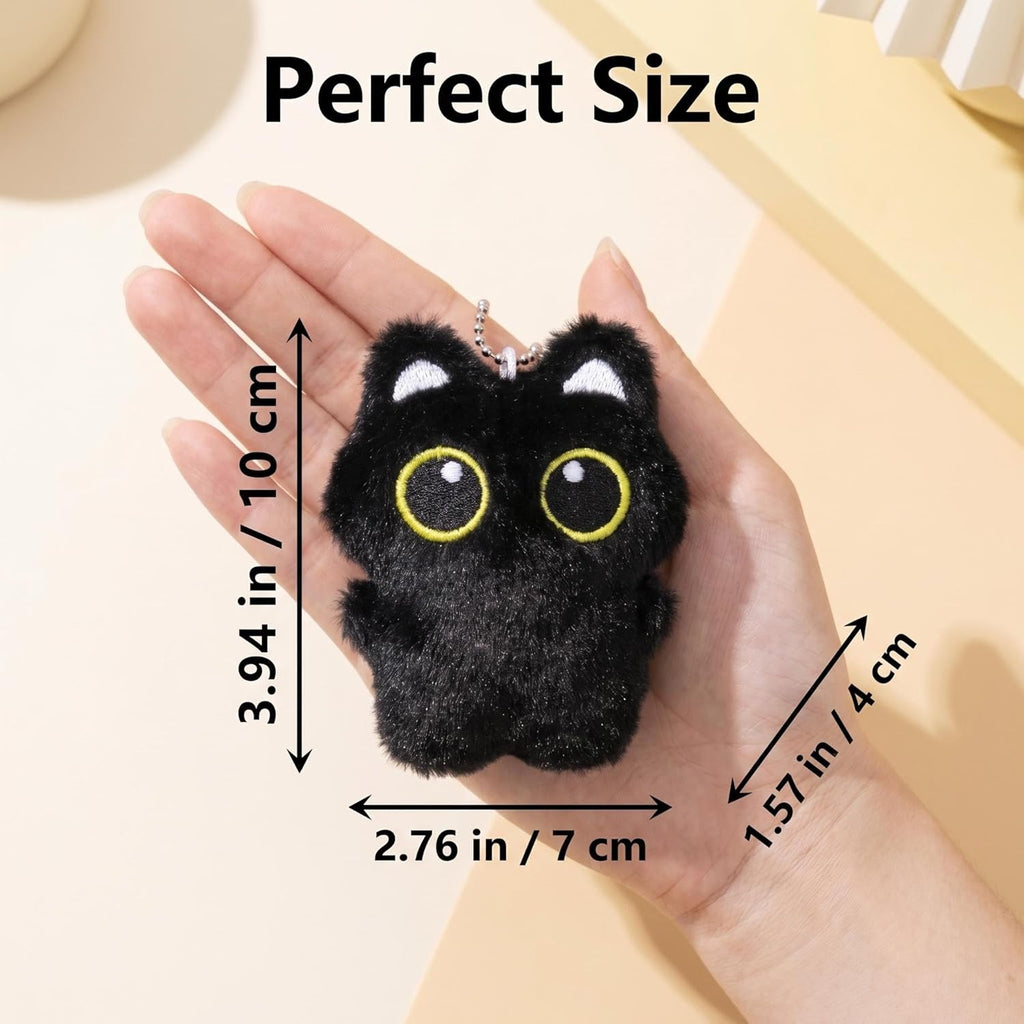 Black Cat Plush Keychain Purse Charm