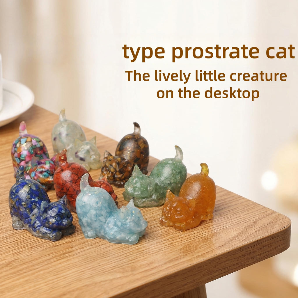 Natural Crystal Cat Figurines