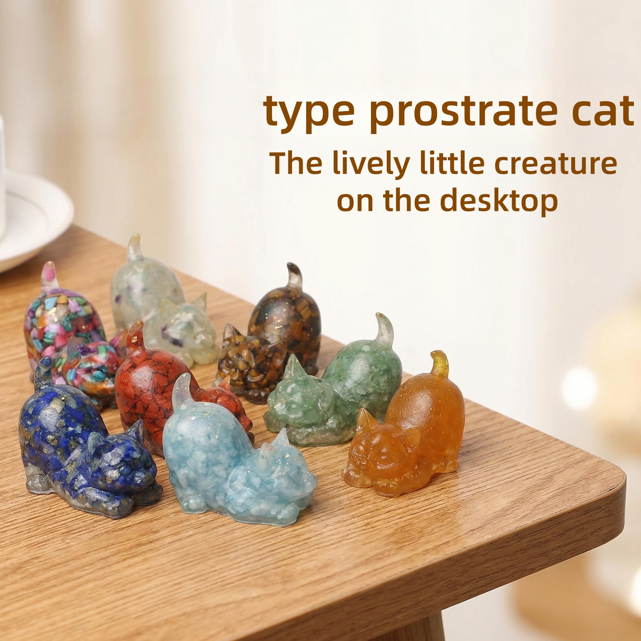 Natural Crystal Cat Figurines