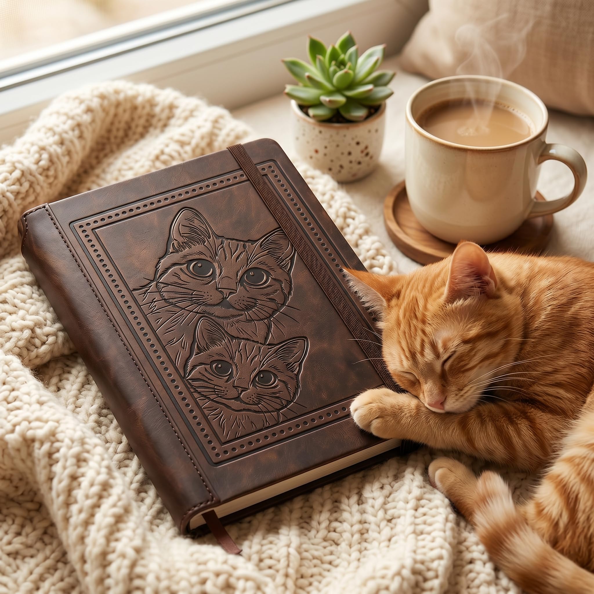 Debossed Cat Notebook Journal