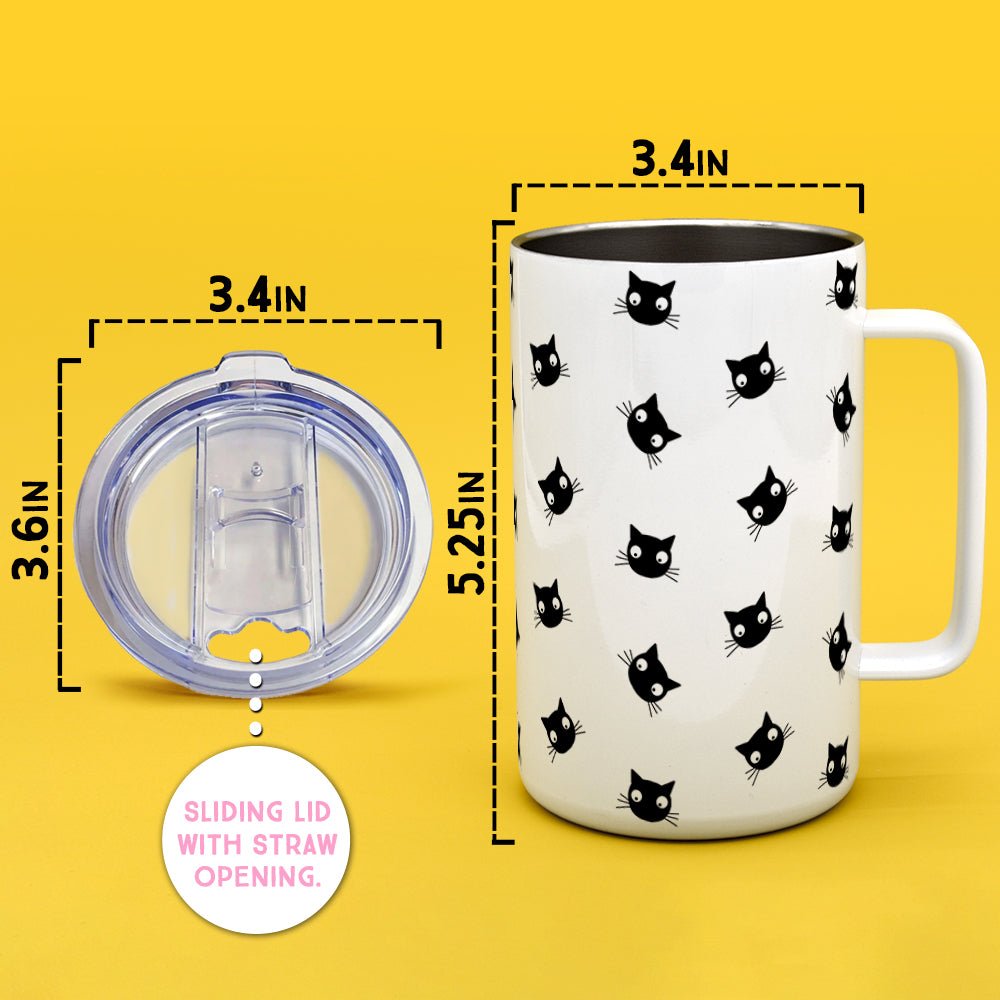 Black Cat Insulated Travel Mug