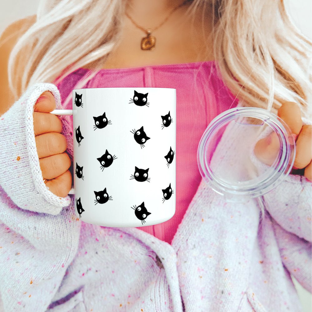 Black Cat Insulated Travel Mug