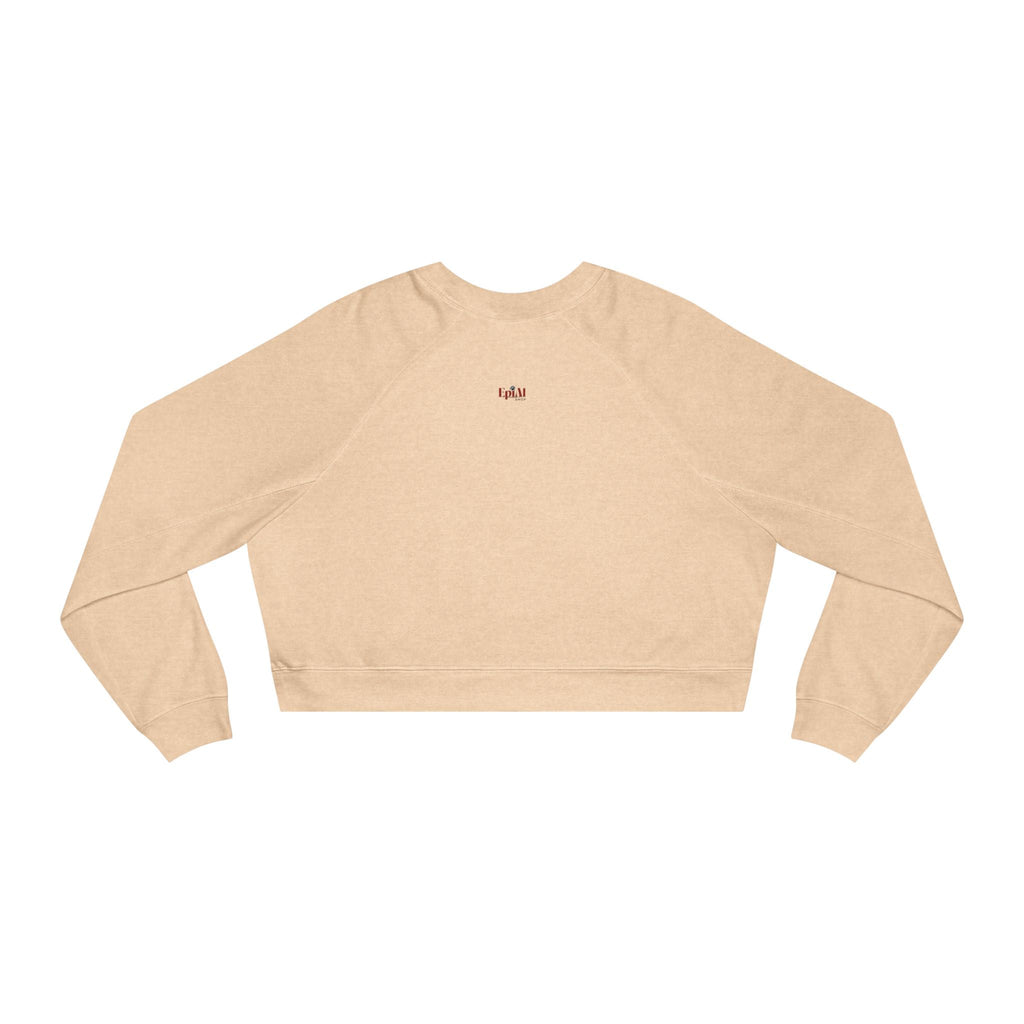 Ghost and Cat Cropped Fleece Pullover for Women