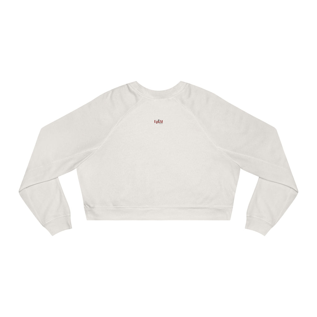 Ghost and Cat Cropped Fleece Pullover for Women